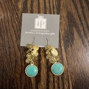 Gold and Turquoise earrings.